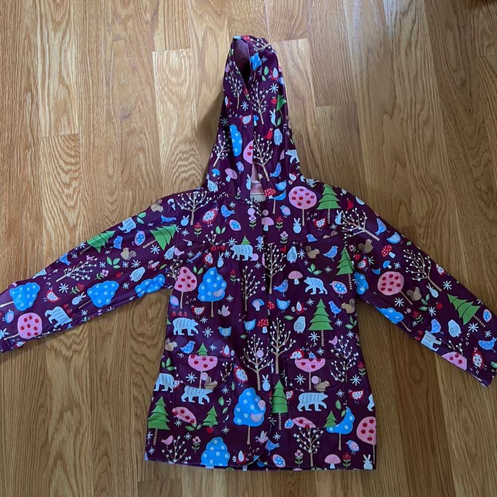 Girls  size 7 Hatley raincoat with soft pink lining